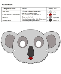 We Found A Super Cute Koala Mask For You Guys To Print Out And Wear Perfect For An Afternoon Outside Climbing Trees Jus Mask For Kids Koala Craft Kids Prints