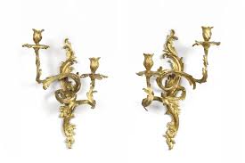 Date Unspecified A Pair Of Louis Xv Gilt Bronze Two Light Bras De Lumiere Mid 18th Century Estimate 5 000 8 000 Usd Bronze Gilt Louis Xv