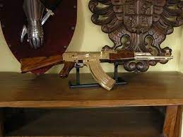 Custom made gold ak47 miniature model. Gold Ak 47 Kalashnikov Rifle 1086 L Www Wunder Shop Eu