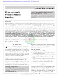 Treatments for many types of cancer can weaken your body's ability to fight off disease. Pdf Hysteroscopy In Postmenopausal Bleeding