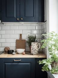 Greige Home With A Blue Kitchen Coco Lapine Design Scandinavian Kitchen Kitchen Renovation Blue Kitchens