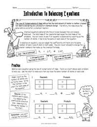 Chemistry balancing chemical equations worksheet answer key with worksheets 48 inspirational chemical reactions worksheet hd. Introduction To Balancing Chemical Equations Worksheet Teaching Chemistry Science Lessons Chemistry Worksheets