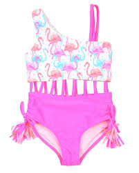 Kate Mack Girls Paradise Island Two Colour Way Swimsuit Sizes 4 12