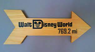Disney World Or Disneyland Attractions Wood Distance Marker Etsy Disney Sign Disney Room Decor Disneyland Attractions