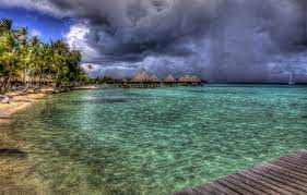 Huge collection, amazing choice, 100+ million high matira beach, bora bora, society islands, french polynesia matira beach, bora bora, society beach background banner beautiful beach landscape. Wallpaper Sea Beach Landscape Palm Trees Bora Bora Architecture Villa Relaxing Images For Desktop Section Pejzazhi Download