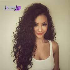 Remeehi Long Natural Curly Silk Top Chinese Virgin Human Hair Full Lace Wig 160 Density Natural Curls Hairstyles Curly Hair Styles Naturally Long Natural Curls