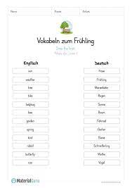 Mit dem wordmaster lassen sich vokabeln sehr gut im zusammenhang lernen. Ein Kostenloses Arbeitsblatt Zum Fruhling Auf Dem Die Kinder Einfache Englische Vokabeln Zum Englisch Lernen Kinder Englisch Lernen Kostenlos Englisch Lernen