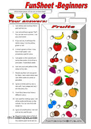 Funsheet For Beginners Fruit Esl Worksheets For Beginners Reading Comprehension Worksheets Esl Reading