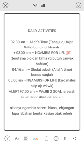 I always prepare my book on the night before. El Bukan L On Twitter Beneran Terakhir Kalo Mau Tau Gmn Daily Activities Nya El Ini Yaaa