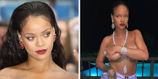 Rihanna looks stylish in a crop top and skirt for a night out. Rihanna Topless Instagram Photo Backlash