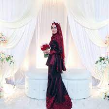 Deep Red Songket For Majlis Bertandang Wedding Day Dresses Red Wedding Dress Songket Wedding Dress