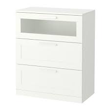 Brimnes Commode A 3 Tiroirs Blanc Verre Depoli 30 3 4x37 3 8 78x95 Cm Chambre A Coucher Ikea Verre Depoli Tiroir