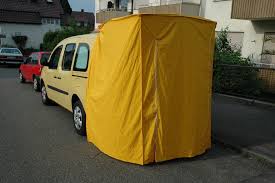 Aanzicht Van De Achterkant Auto Zelt Autozelt Camping Box