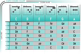 How To Use A Guitar Capo Chart Guitar Chart Music Guitar