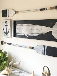Large Nautical Art Set 4 Pc Set Rustic Beach House Decor Rustic Beach House Decor Rustic Beach House Oar Decor