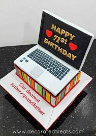 Intense colors, sharp lines, glossy finish. Laptop Cake For 71st Birthday A Decorating Tutorial Decorated Treats