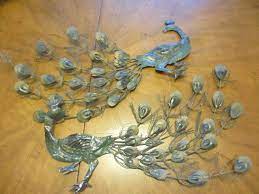 Vintage Metal Peacock Wall Hanging Peacock Wall Art Vintage Metal Wall Hanging