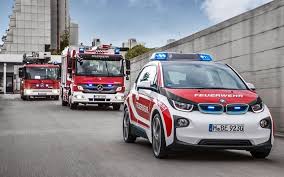 Download Wallpapers Bmw Hatchback Fireman Electric Car Besthqwallpapers Com Bmw I3 Emergency Vehicles Fire Trucks