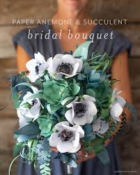 Anemone bridal bouquets can complete your elegant and classic wedding look. Video Tutorial Arranging A Paper Anemone And Succulent Bridal Bouquet