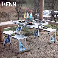 4 out of 5 stars with 4 ratings. Buy Kfan Outdoor Folding Tables And Chairs Set Kit All Aluminum Portable Tables Exhibition Industry Car Contained Portable Outdoor Dining Table In Cheap Price On M Alibaba Com
