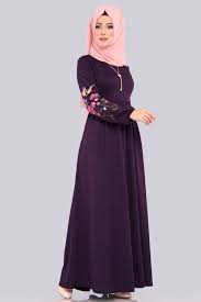 elbise kolu nakisli tesettur elbise pl834 mor the dress gelinlik elbise