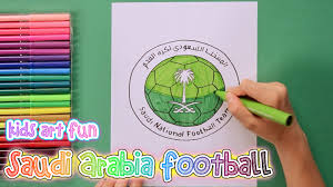 How To Draw And Color Saudi Arabia National Football Team Logo Football Team Logos National Football Teams Football Team