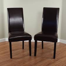 villa faux leather brown dining chairs