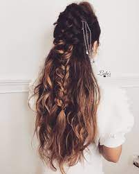 Mohawk Bohostyle Romantic Hairstyle Down Do Weddinghair Updo Upstyle Bridalhair Bridalstyles Boho Hair Styles Hair Extension Lengths Bride Hairstyles
