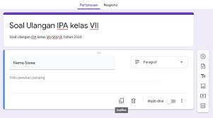 Aplikasi ujian online berbasis web dapat digunakan untuk segala kebutuhan tes, kaya aplikasi ujian online ini adalah aplikasi yang saya buat untuk memenuhi salah satu mata kuliah pkl. Cara Membuat Soal Ujian Dan Jawaban Online Dengan Google Formulir Cariduit Dot