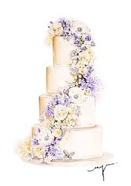 Floral Wedding Cake For Cakecompany Uk Wedding Cake Illustrations Wedding Cake Art Wedding Cake Drawing