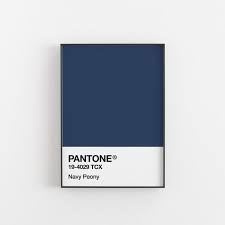 Pink, green, yellow, purple and blue mingle to make for statement color clashes and bold block color; Navy Peony Pantone Pantone Wall Art Navy Blue Poster Wall Etsy