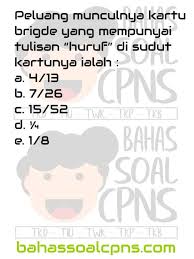 Peluang Kartu Bridge Remi Huruf Analogi Analitis Numerik Berhitung Analogi Peluang Kombinasi Permutasi Matematika Soal Tes Cpns Asn Tes Intelegensia Umum Tiu Bahassoalcpns