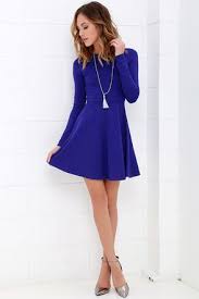 Forever Chic Royal Blue Long Sleeve Dress Blue Long Sleeve Dress Long Sleeve Dress Short Dresses
