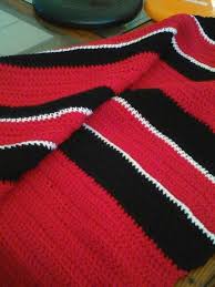Black And White Crochet Blanket Pattern Twin Blanket Crocheted In Red Black And White Crochet Blanket Red Crochet For Beginners Blanket Crochet Patterns Free Blanket
