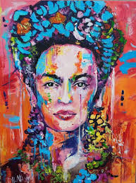 Frida Kahlo Portrait Painting Frida Art In Orange Red Color Etsy Frida Paintings Portrait Painting Kahlo Paintings