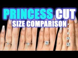 princess cut diamond size comparison on hand finger 1 carat