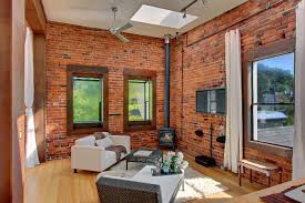 Seattle Loft Condo Exposed Brick Wall Boxed Out Windows Bamboo Floor Ceiling Fan 11 Ceilings Exposed Brick Walls Exposed Brick Modern Industrial