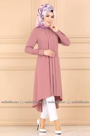 Modaselvim Tunik Incili Peplum Tesettur Tunik Pl906 Pudra Kiyafet Islami Giyim Peplum