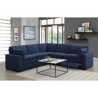 Navy Blue 5 Piece Power Reclining Sectional Sofa Infinity Blue Sofas Living Room Reclining Sectional Power Reclining Sectional Sofa