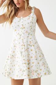 Floral Button Front Fit Flare Dress Forever 21 Fit And Flare Dress Casual Dresses Flare Dress