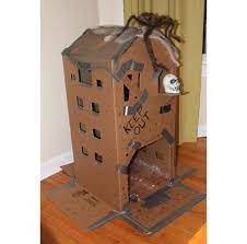 Diy Cardboard Haunted House Haunted House Decorations Haunted House For Kids Diy Cardboard