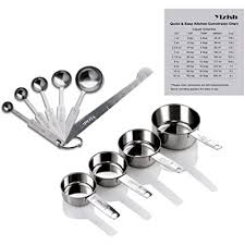 Lot De 8 Cuilleres Doseuses Mesure Tasses Cuilleres En Inox Kit De Cuilleres Doseuses Avec Poignee En 2020 Tableau De Conversion De Cuisine Outils De Cuisine Ustensile