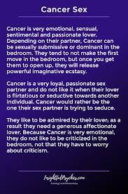 They are very dedicated and loyal to friends and family. Cancer Sex Life The Good The Bad The Hot