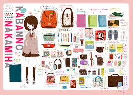 かばんのなかみは 文房具 イラスト ふわふわ イラスト キャラクターデザイン