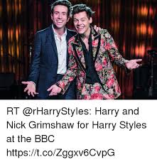 Alan carr the troubled spouse of funnyman alan, who has a history of. Rt Harry And Nick Grimshaw For Harry Styles At The Bbc Httpstcozggxv6cvpg Meme On Me Me