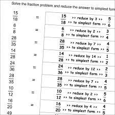 Math Worksheets Reducing Simple Fractions Reducing Fractions Simple Fractions Simplest Form Fractions