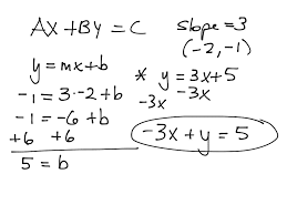 Standard form is ax + by = c. Writing Equations In Standard Form Math Algebra Linear Equations Showme
