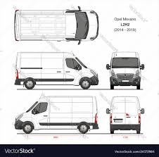 Opel Movano Cargo Delivery Van L2h2 2014 2019 Vector Image On Vectorstock Renault Master Cargo Van