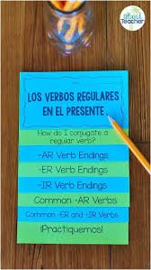 Practice Or Review Regular Spanish Verbs In The Present Tense Works Well As Notes And A Study Tool Teaching Spanish Elementary Spanish Spanish Verbs