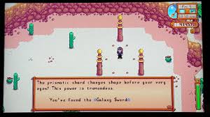 Stardew Valley So If You Stand In The Middle Of The Three Pillars With A Prismatic Shard You Receive A G Stardew Valley Stardew Valley Tips The Game Is Over